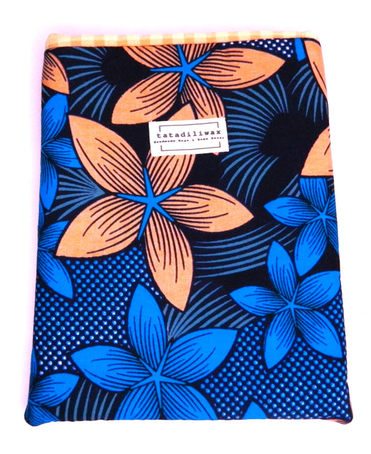 Funda de libro Nina azul flores salmón